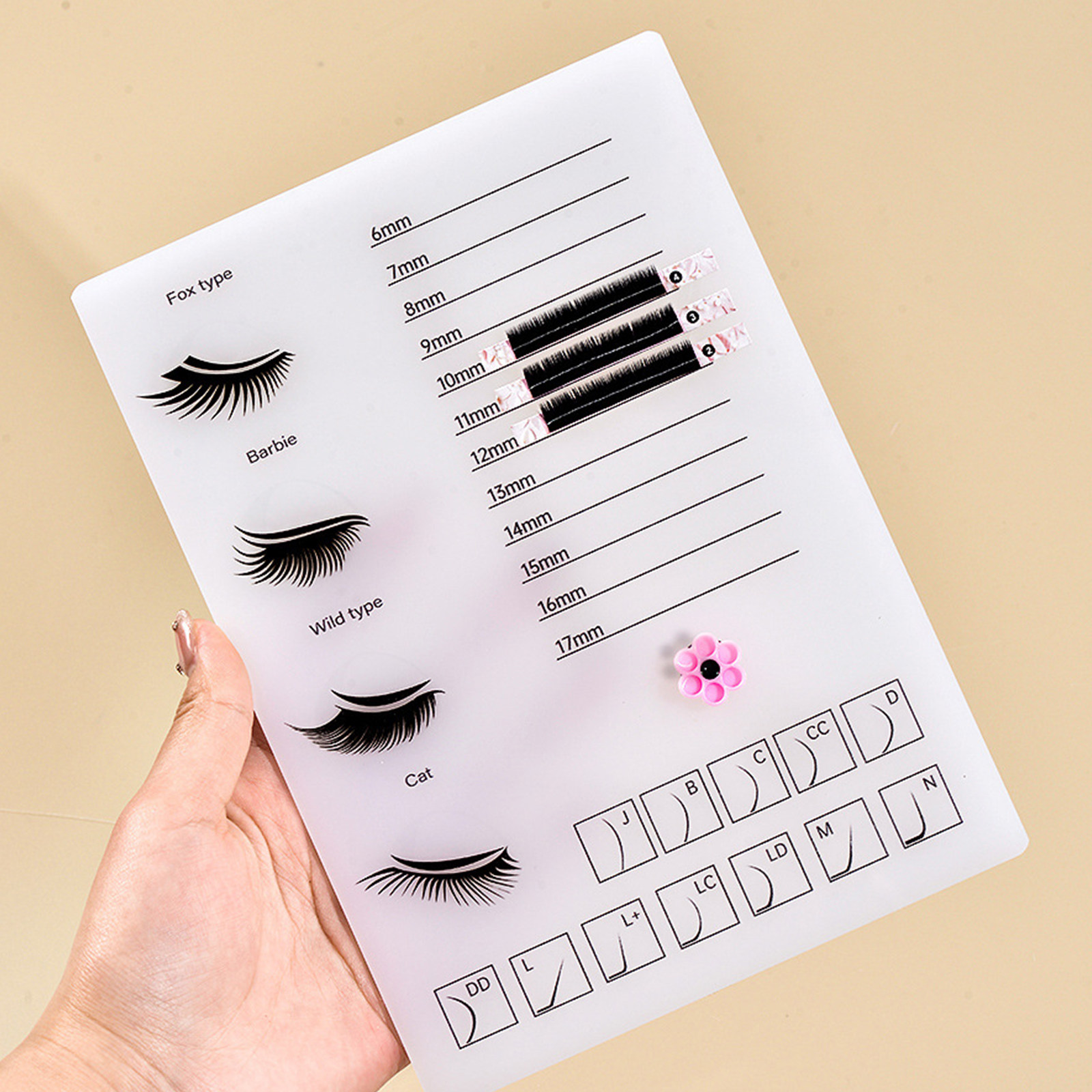 Tech Accessories Board - Grubsza akrylowa paleta na rzęsy, tablica