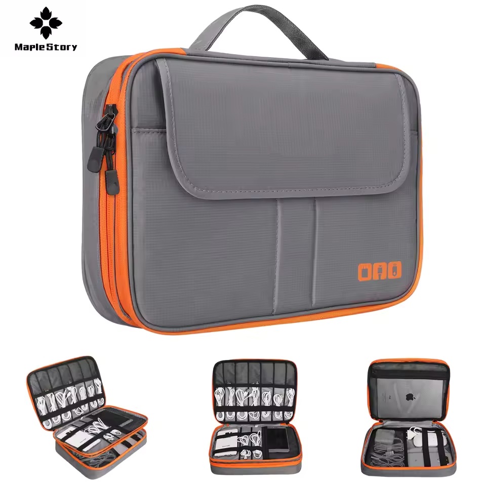 Tech Accessories Case - Podróżna dwuwarstwowa cyfrowa torba do przechowywania,